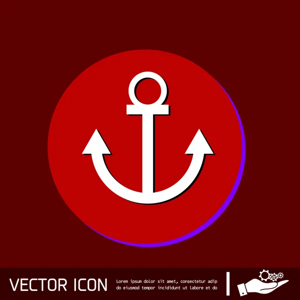 Icono de carácter de ancla náutica — Vector de stock