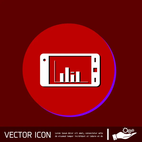 Smartphone avec icône de diagramme — Image vectorielle
