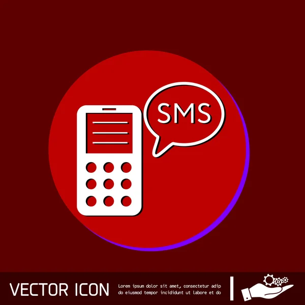 Smartphone com nuvem de diálogo sms — Vetor de Stock