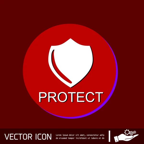 Escudo símbolo de protección . — Vector de stock