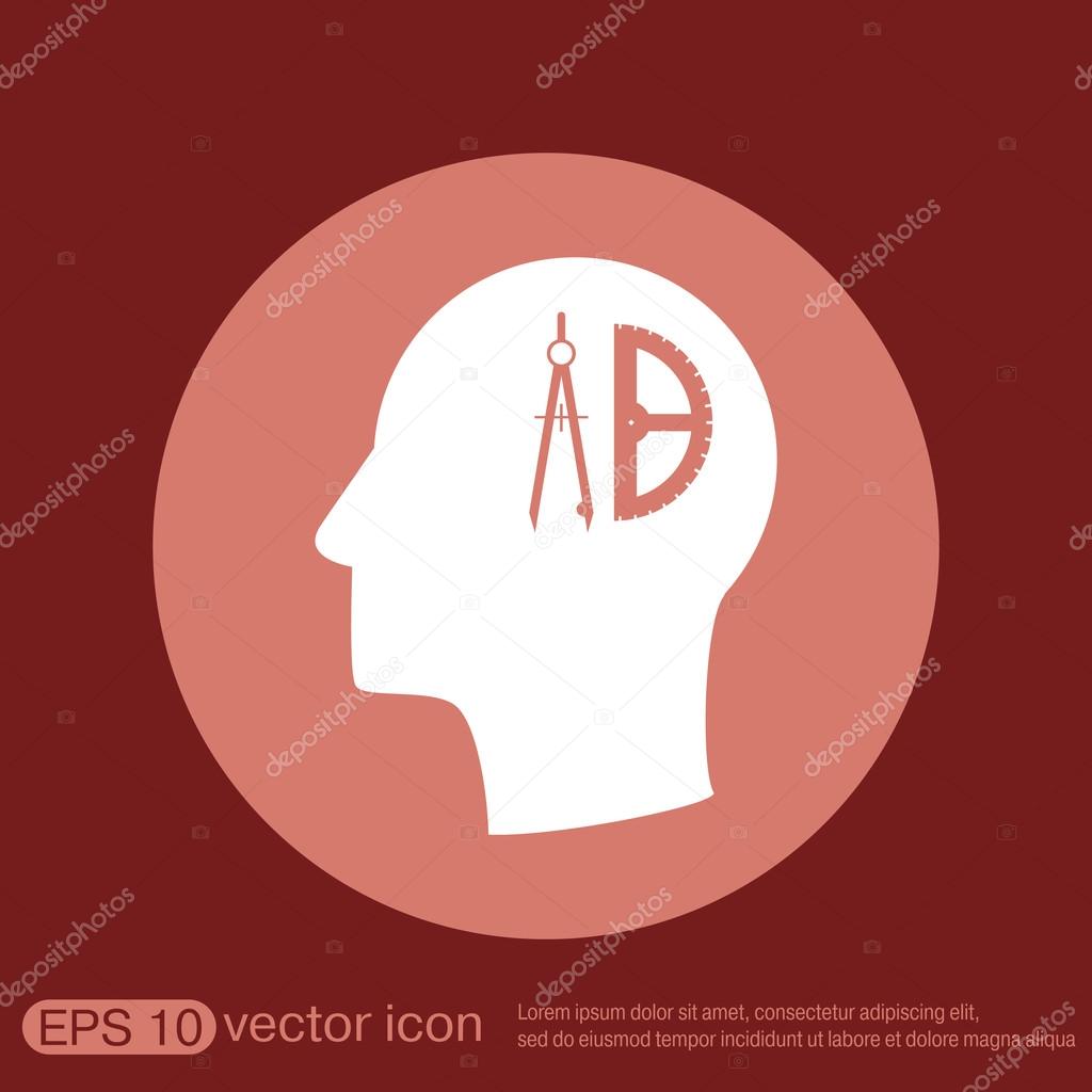 Icon head think silhouette man