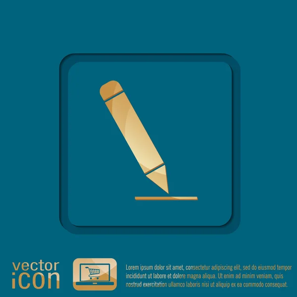Escritura a pluma o lápiz en hoja . — Vector de stock