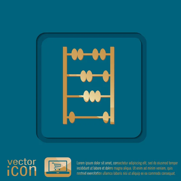 Antiguo icono retro abacus — Vector de stock