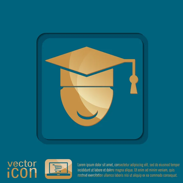 Diplomás kalap avatar — Stock Vector