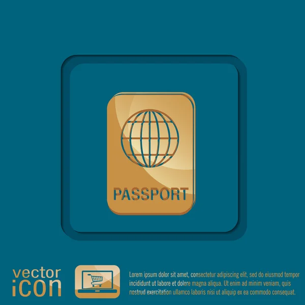 Icono de pasaporte internacional — Archivo Imágenes Vectoriales