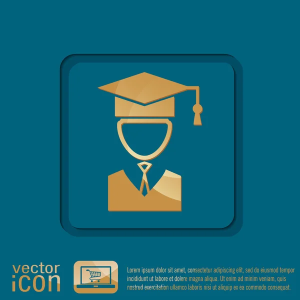 Icono de avatar sombrero graduado — Vector de stock