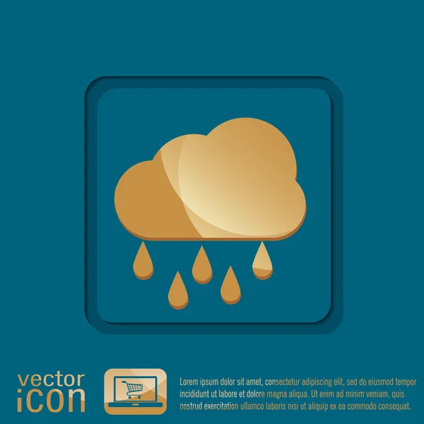Clima nube lluvia icono — Vector de stock