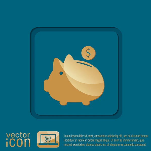 Piggy bank icon — Stock Vector