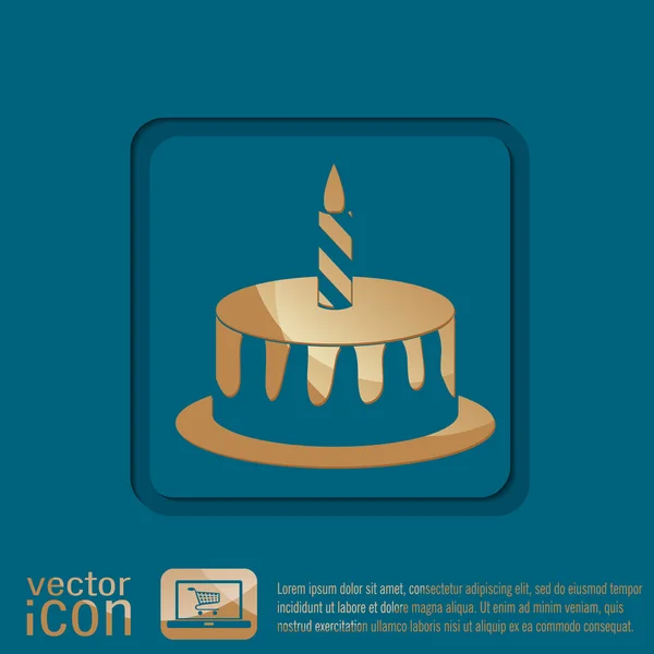 Verjaardag cake pictogram — Stockvector