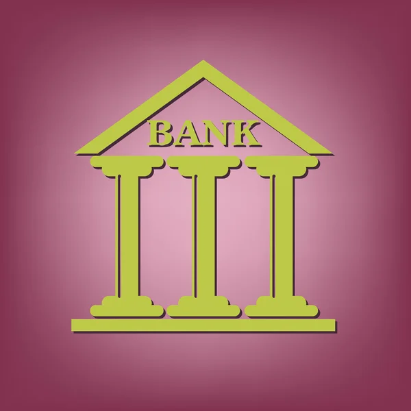 Εικονίδιο τραπεζικού κτιρίου — Διανυσματικό Αρχείο