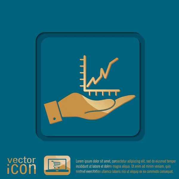 Hand som håller diagram diagram figur — Stock vektor