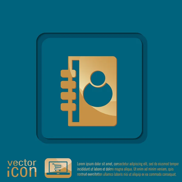 Teléfono dirección libro icono — Vector de stock