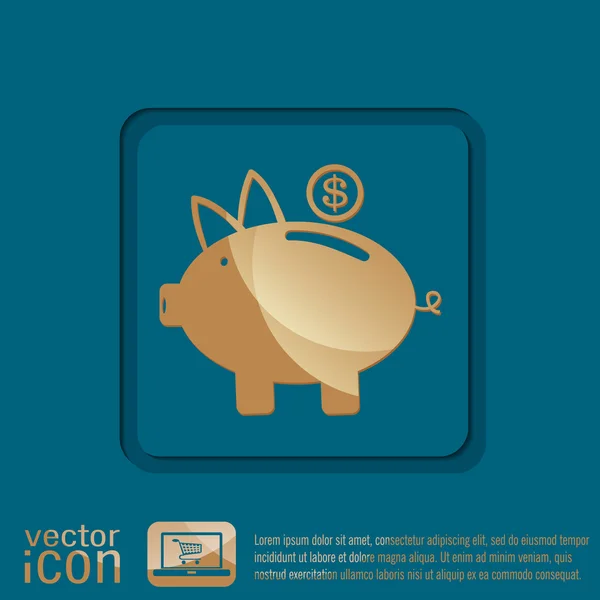 Piggy bank icon — Stock Vector