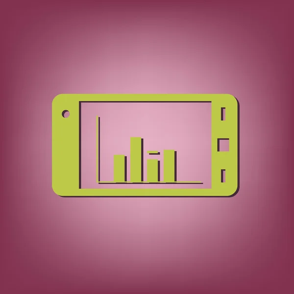 Smartphone s ikonou diagramu — Stockový vektor