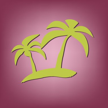 Palmiye ağaçları ile ada sembolü