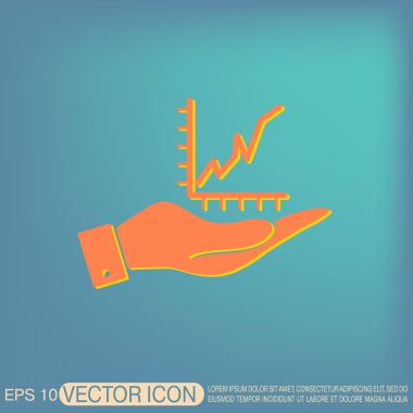 Grafik diyagramı şekil tutan el