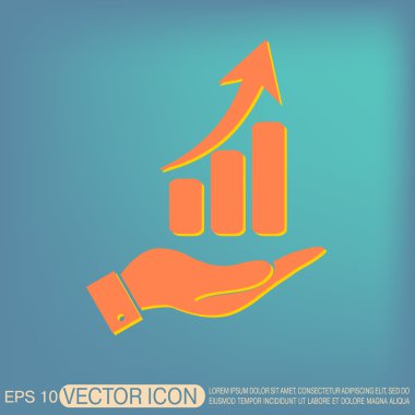 grafik simgesini tutan el