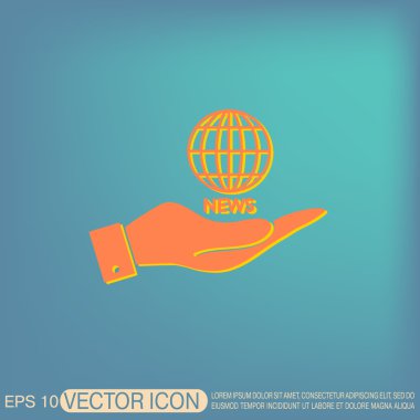 Küre simgesi tutan el