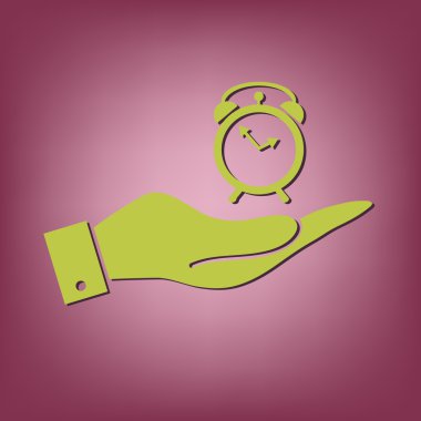 çalar saat işareti tutan el