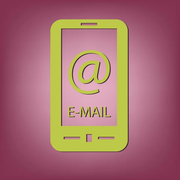 Smartphone avec symbole mail — Image vectorielle