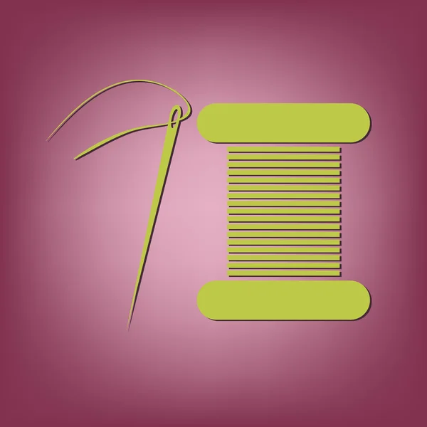 Spoel van draad en needle symbool — Stockvector