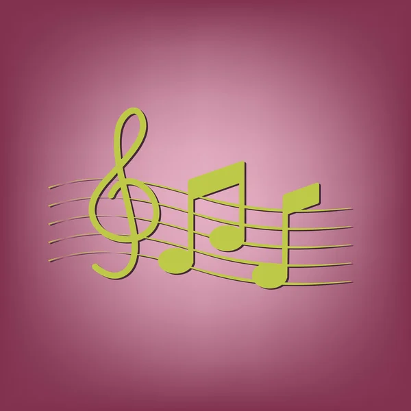 Musical notes and treble clef — Stock Vector