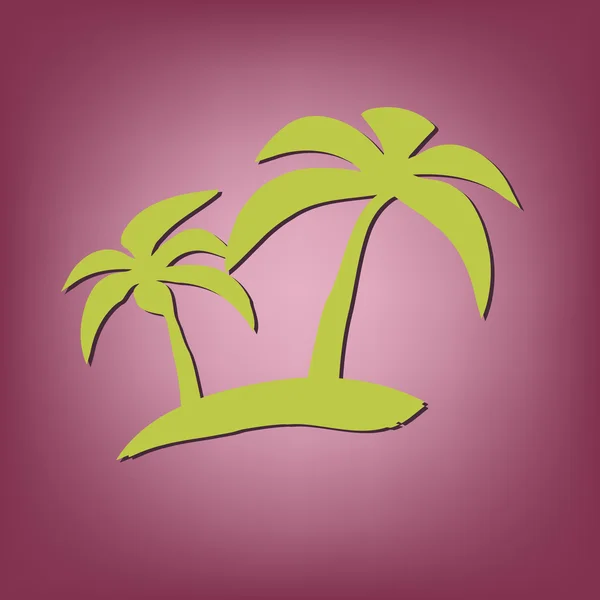 Symbolem wyspy z palmami — Wektor stockowy