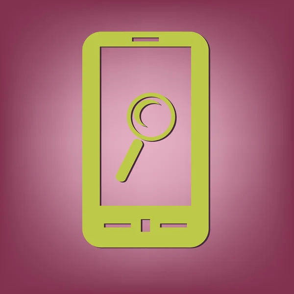 Smartphone, icono de lupa — Archivo Imágenes Vectoriales