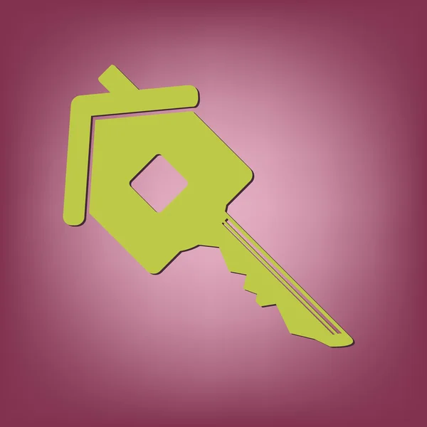 Klíč v ikonu domečku — Stockový vektor