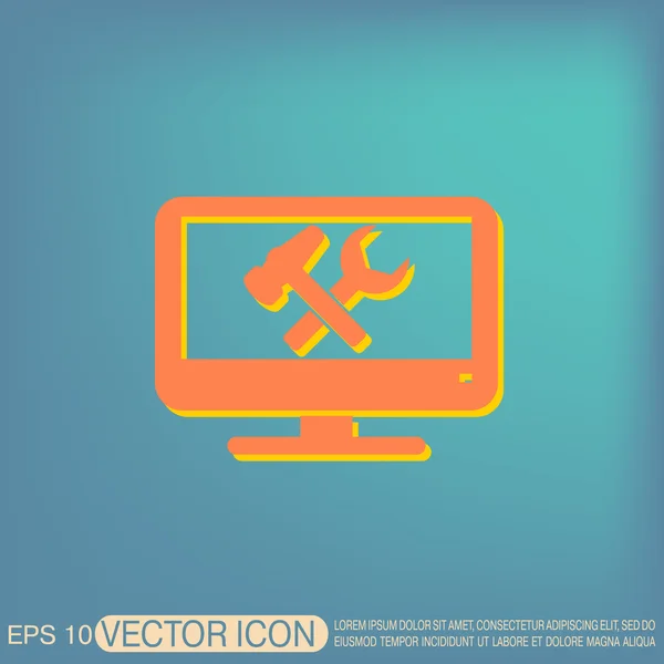Monitor, symbol settings — Stock Vector