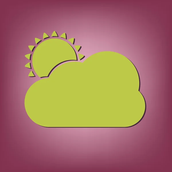 Weather icon, sun behind cloud — Stock Vector