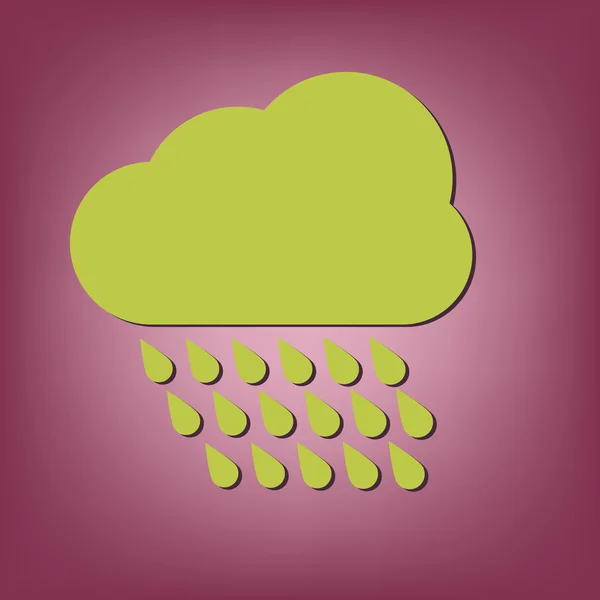 Pluie nuageuse avec vent — Image vectorielle