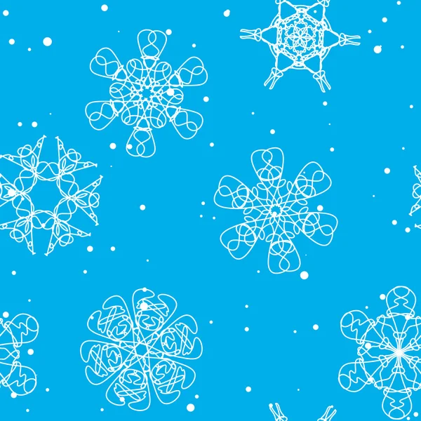 Snöflingor sömlöst mönster — Stock vektor
