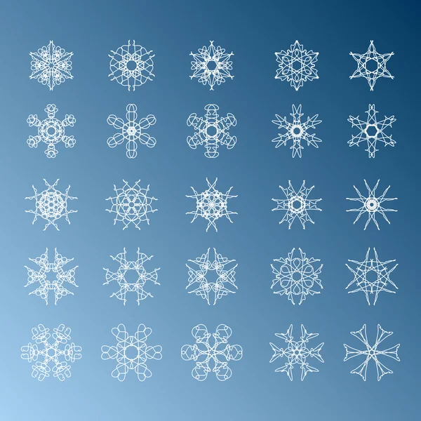クリスマス雪の結晶セット — ストックベクタ