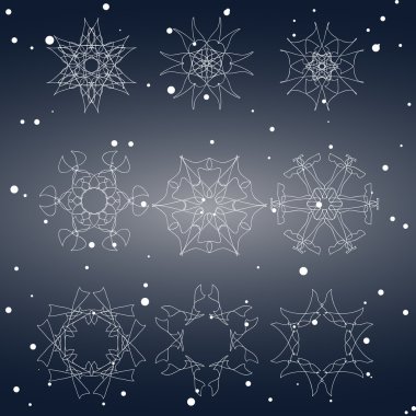 Noel ve yeni yıl kar tanesi Set