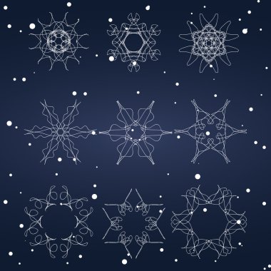 Noel ve yeni yıl kar tanesi Set