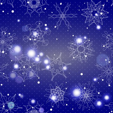 Noel ve yeni yıl kar tanesi desen