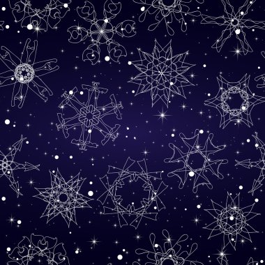 Noel ve yeni yıl kar tanesi desen