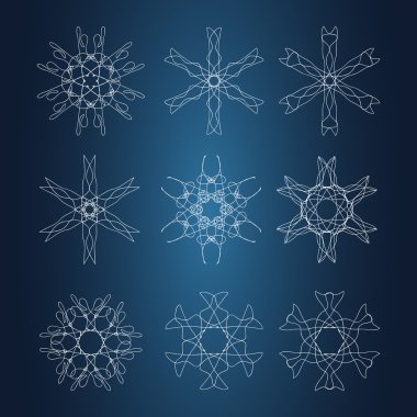 Noel ve yeni yıl kar tanesi Set