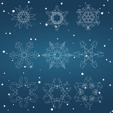 Noel ve yeni yıl kar tanesi Set