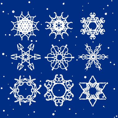 Noel ve yeni yıl kar tanesi Set