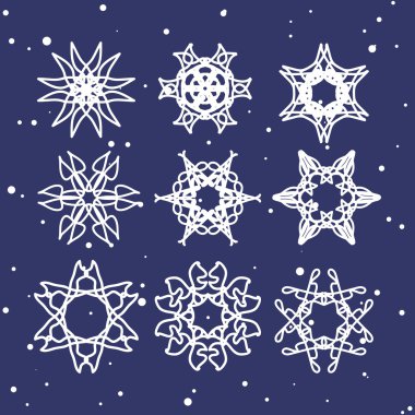 Noel ve yeni yıl kar tanesi Set