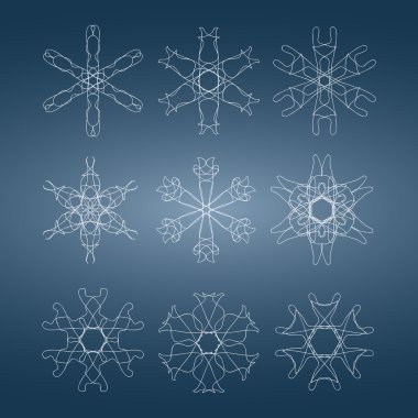 Noel ve yeni yıl kar tanesi Set