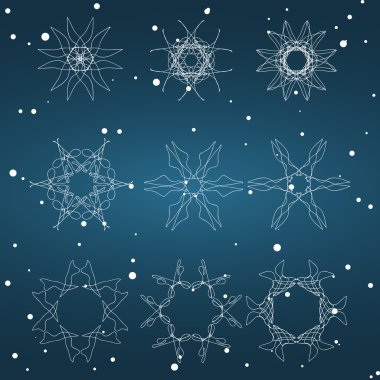 Noel ve yeni yıl kar tanesi Set