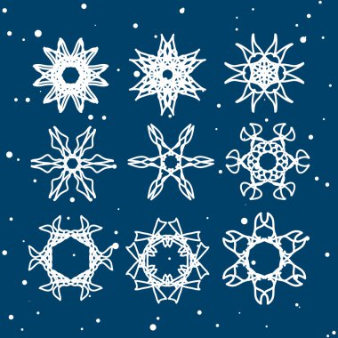 Noel ve yeni yıl kar tanesi Set