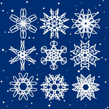 Noel ve yeni yıl kar tanesi Set