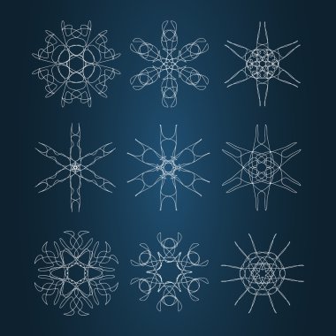 Noel ve yeni yıl kar tanesi Set