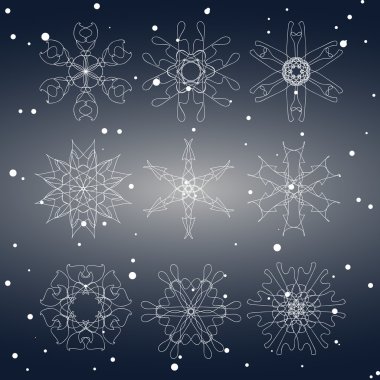 Noel ve yeni yıl kar tanesi Set