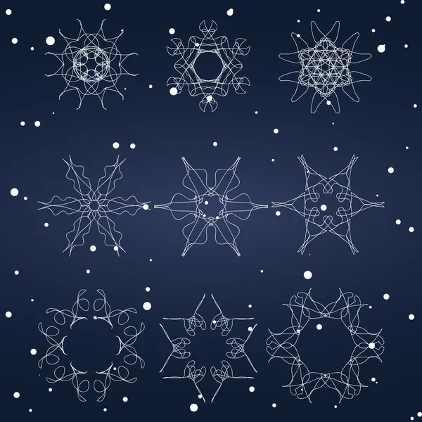 Noel ve yeni yıl kar tanesi Set