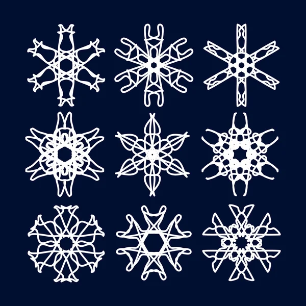 Natal e Ano Novo Snowflake Set — Vetor de Stock